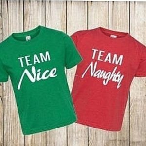 TEAM NICE TEAM NAUGHTY CHRISTMAS SHIRTS